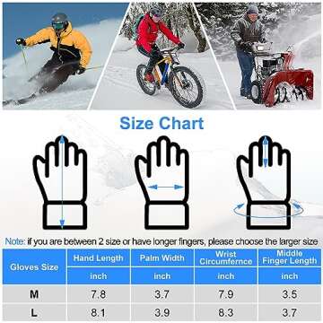 Ponsonbay Heated Gloves for Men Women Rechargeable Heated Gloves with 3000mAh Battery Waterproof & Windproof Electric Heated Gloves of Thermal Touchscreen Winter Heated Gloves for Ski Cycling (Medium)