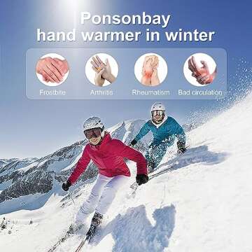 Ponsonbay Heated Gloves for Men Women Rechargeable Heated Gloves with 3000mAh Battery Waterproof & Windproof Electric Heated Gloves of Thermal Touchscreen Winter Heated Gloves for Ski Cycling (Medium)