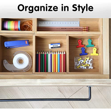 RISU Bamboo Junk Drawer Organizer for Home and Office Space