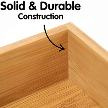 RISU Bamboo Junk Drawer Organizer for Home and Office Space