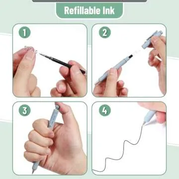 Mr. Pen- Retractable Gel Pens, 12 Pack, Black Ink, Soft Pastel Barrel Gel Pens Fine Point 0.5mm, Retractable Pen, Cute Pen