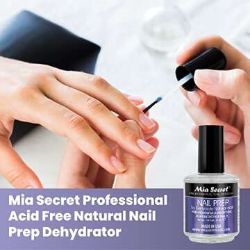 Mia Secret Professional Acid Free Natural Nail Prep Dehydrator, 15ml - Enhanced Bonding Dehydrator for Acrylic Powder and Gel Nail Polish