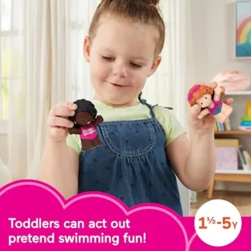 Fisher-Price Little People Toddler Toys Barbie Swimming Figure Set with 2 Characters for Preschool Pretend Play Kids Ages 18+ Months