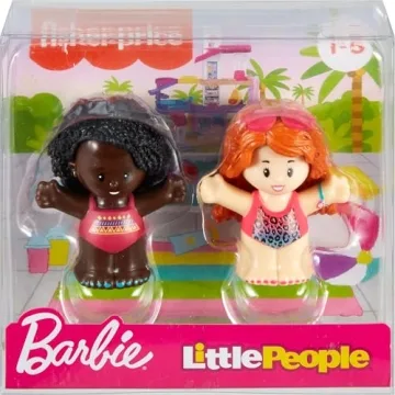Fisher-Price Little People Toddler Toys Barbie Swimming Figure Set with 2 Characters for Preschool Pretend Play Kids Ages 18+ Months