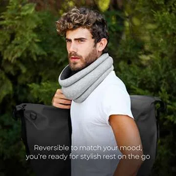 Ostrichpillow Light Commuting, Travel Pillow & Power Nap Pillow - Premium Comfort & Lightweight, Adjustable to Your Head, Small & Versatile (Deep Blue)