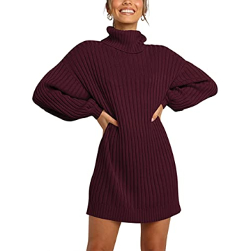 ANRABESS Oversized Turtleneck Sweater Dress - Cozy Chic for All Occasions!