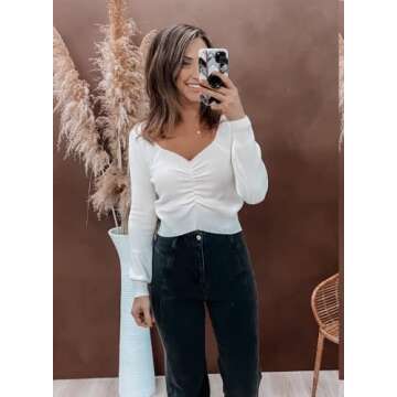 PRETTYGARDEN Stylish Cropped Sweater for Women 2024