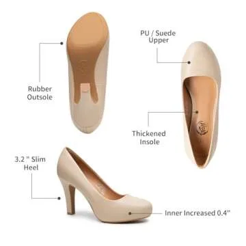 Trary Women's Elegant Nude Heels for All Occasions