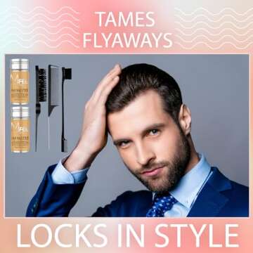 MULAFEE 2 Pack Hair Wax Sticks with Combs Kit - Smooth Styling for Wigs, Fly-Away & Edge Frizz Control, Non-Greasy Formula