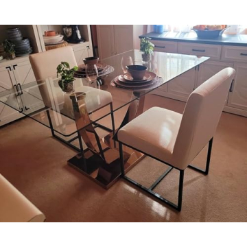 VESCASA Stylish Linen Upholstered Dining Chairs Set of 2