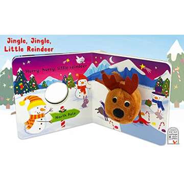 Jingle, Jingle, Little Reindeer Finger Puppet Christmas Board Book Ages 0-4 (Finger Puppet Board Book)