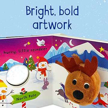 Jingle, Jingle, Little Reindeer Finger Puppet Christmas Board Book Ages 0-4 (Finger Puppet Board Book)
