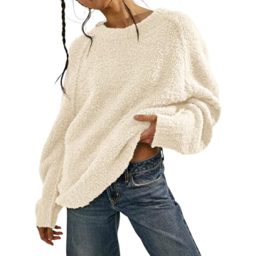 Beaully Women's Oversized Crewneck Pullover Sweater - Cozy and Stylish