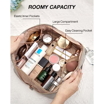 BAGSMART Makeup Bag - Water-Resistant, Travel-Friendly Organizer