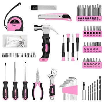 Chic Pink Cordless Drill Set for Women DIYers - 126 Pieces