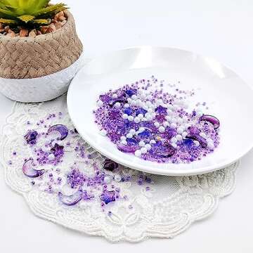 HEOCAKR Beads for Jewelry Making, 1200pcs Purple Series Acrylic Craft Beads for Necklace Earrings Br...
