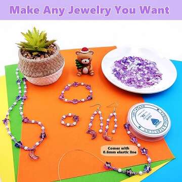 HEOCAKR Beads for Jewelry Making, 1200pcs Purple Series Acrylic Craft Beads for Necklace Earrings Bracelet Making Kit, Including Star, Moon, Pearl Beads, Seed Beads, Loose Spacer Beads for DIY Crafts