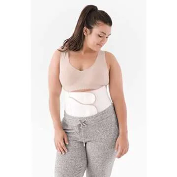 Belly Bandit BFF Postpartum Belly Wrap - Body Formulated Postpartum Belly Band, Featuring Adjustable Corset-Inspired Design & Customizable Compression, Cream, X-Small