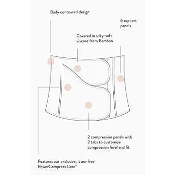 Belly Bandit BFF Postpartum Belly Wrap - Body Formulated Postpartum Belly Band, Featuring Adjustable Corset-Inspired Design & Customizable Compression, Cream, X-Small