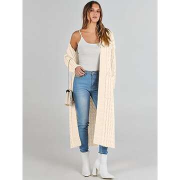 Caracilia Women's Cozy Long Cardigan - Fall Fashion Essential