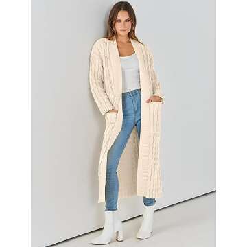 Caracilia Women's Cozy Long Cardigan - Fall Fashion Essential
