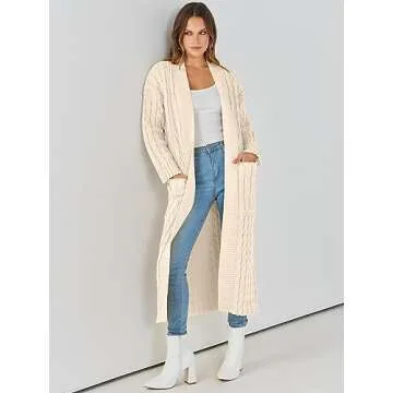 Caracilia Women's Cozy Long Cardigan - Fall Fashion Essential