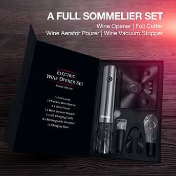 Mueller Electric Wine Opener Set for Effortless Wine Opening