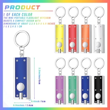 Glooglitter Mini Keychain Flashlights in Multicolor Set
