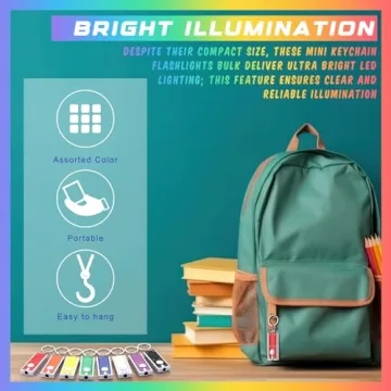 Glooglitter Mini Keychain Flashlights in Multicolor Set