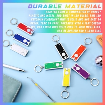 Glooglitter Mini Keychain Flashlights in Multicolor Set