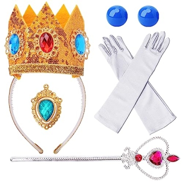 Princess Peach Costume for Girls Featuring Accessories