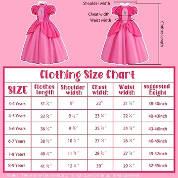 Princess Peach Costume for Girls Featuring Accessories