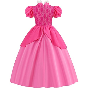 Princess Peach Costume for Girls Featuring Accessories