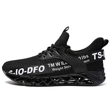 TSIODFO Sneakers for Women Slip on Athletic Sport Running Walking Shoes Breathable Comfort Runner Gym Workout Tennis Shoes Black White Size 9.5