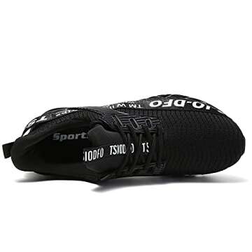 TSIODFO Sneakers for Women Slip on Athletic Sport Running Walking Shoes Breathable Comfort Runner Gym Workout Tennis Shoes Black White Size 9.5