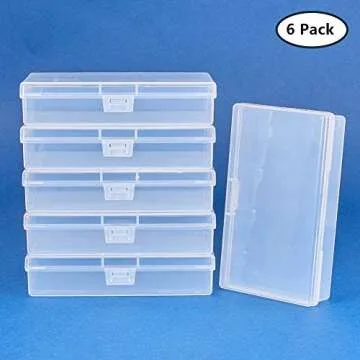 Clear Plastic Box Pack for Craft and Office Storage