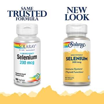 Solaray Selenium - High Potency 200 mcg for Immune & Thyroid Support, 100 VegCaps