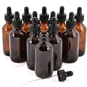 Premium Amber Glass Bottles with Eye Droppers for Oils