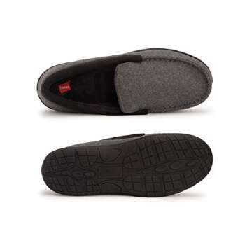 Hanes Men's Slippers House Shoes Moccasin Comfort Memory Foam Indoor Outdoor Fresh IQ , Charcoal , L...