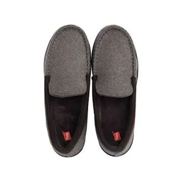 Hanes Men's Slippers House Shoes Moccasin Comfort Memory Foam Indoor Outdoor Fresh IQ , Charcoal , LG