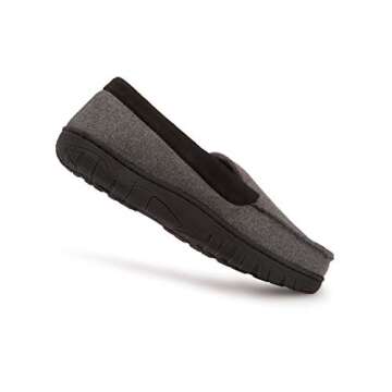 Hanes Men's Slippers House Shoes Moccasin Comfort Memory Foam Indoor Outdoor Fresh IQ , Charcoal , LG