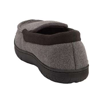 Hanes Men's Slippers House Shoes Moccasin Comfort Memory Foam Indoor Outdoor Fresh IQ , Charcoal , LG