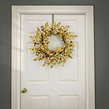 HGTV Home Collection Gold Laurel Wreath for Year-Round Use