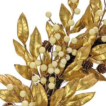 HGTV Home Collection Gold Laurel Wreath for Year-Round Use