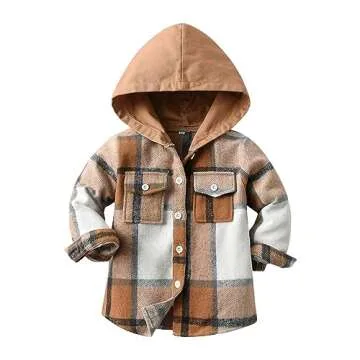 Toddler Kids Flannel Jackets for Fall Winter Seasonal Wear