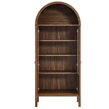 Stylish Walnut Tessa Tall Storage Display Cabinet