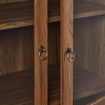 Stylish Walnut Tessa Tall Storage Display Cabinet