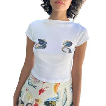 Cute Baby Tees for Women Y2K Short Sleeve Aesthetic Graphic T Shirt E Girl Vintage Crop Tops Summer ...