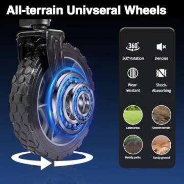 Moon Lence Collapsible Folding Wagon Cart Heavy Duty Folding Garden Portable Hand Cart with All-Terrain Beach Wheels, Adjustable Handle & Drink Holders (Black)