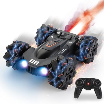 LTUXSK Remote Control Car Toy, Rechargeable Double Sided Driving Stunt RC Car for Boys,Exhaust Spray...